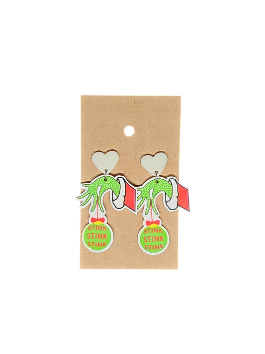 Grinch Hand Earrings