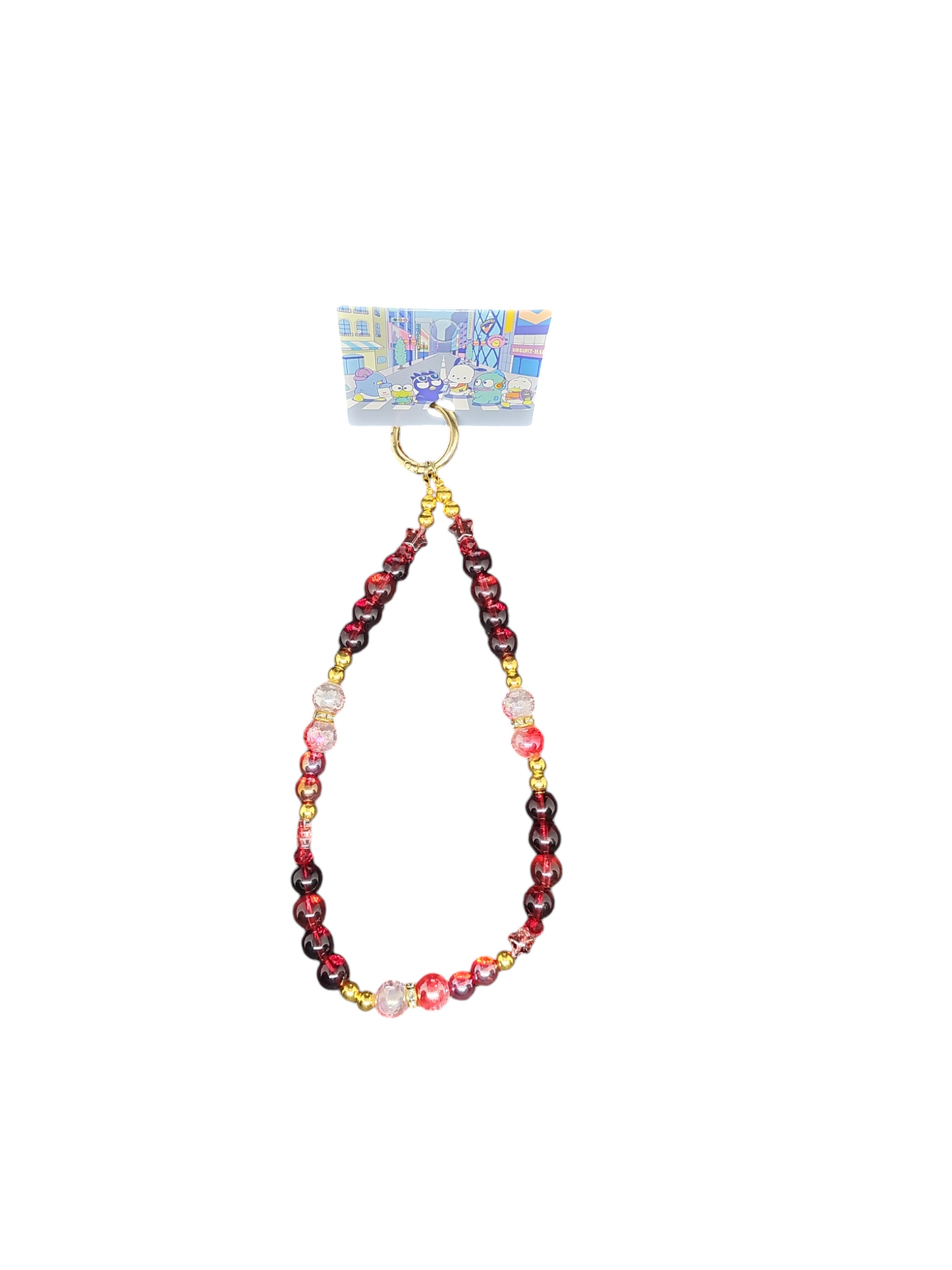 Red Glass Bead Keychain